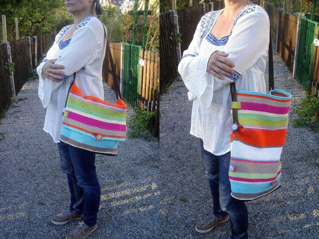 Häkelanleitung Kombi- Tasche/ wandelbare Strandtasche/ Segel-sack/ Match-sack „Endlich Sommer“