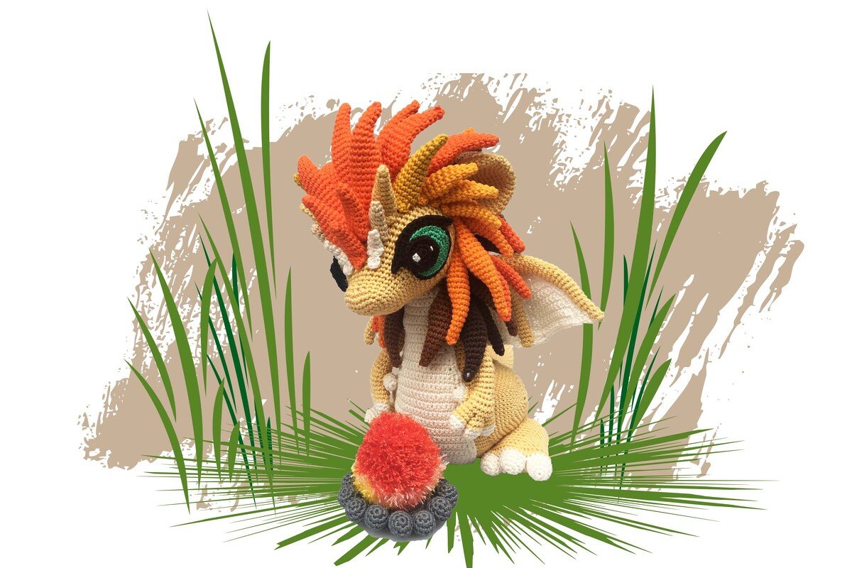 Fire Dragon Pattern Amigurumi - Image 2