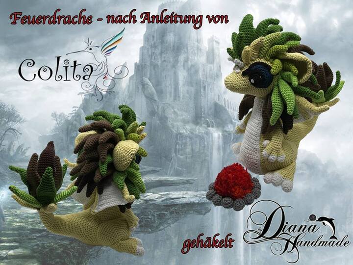 Fire Dragon Pattern Amigurumi