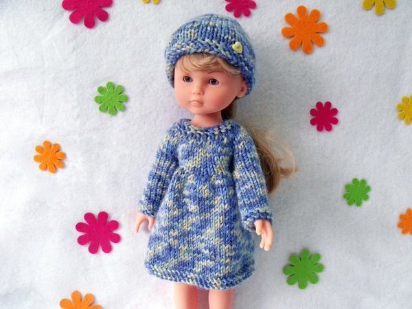 Knitting pattern for Dress and Hat for Paola Reina doll (12