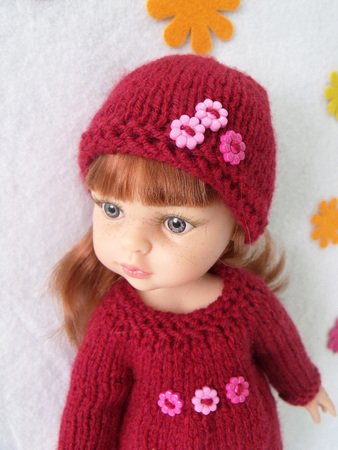 Knitting pattern for Dress and Hat for Paola Reina doll (12