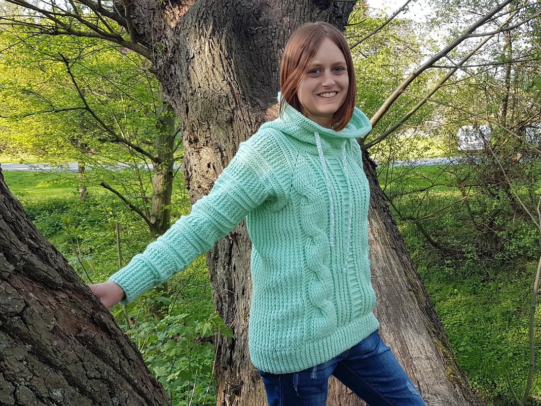 Häkelanleitung Kuschelpulli Gr. 32-50 - Bild 4