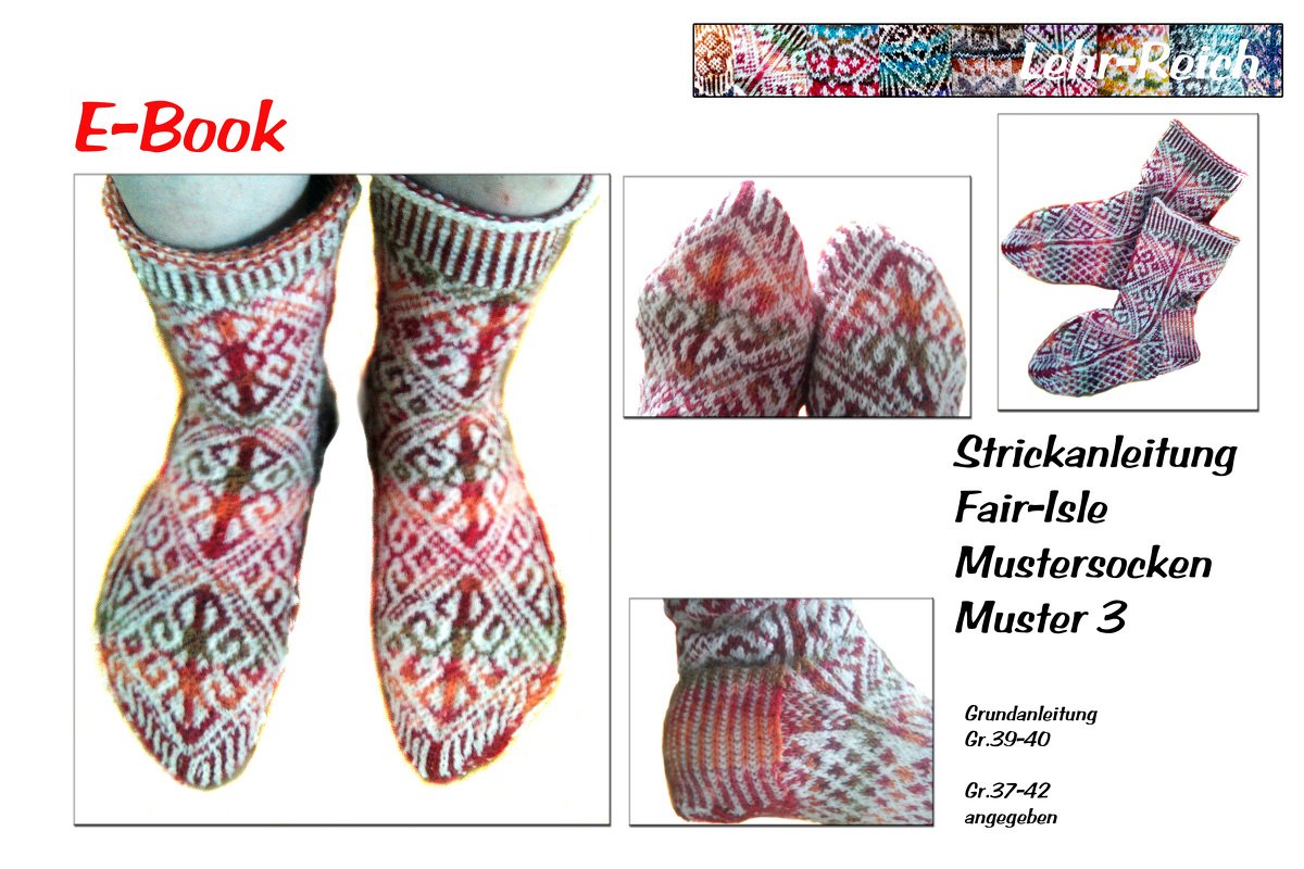 Strickanleitung für Fair Isle Mustersocken 3
