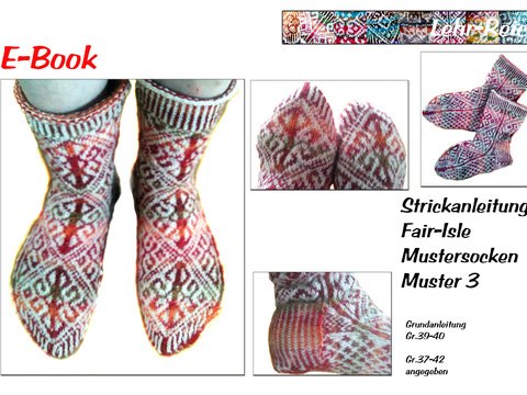 Strickanleitung für Fair Isle Mustersocken 3