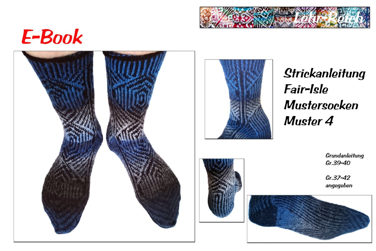 Strickanleitung für Fair Isle Mustersocken 4 - Bild 2