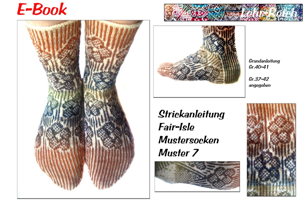 Strickanleitung für Fair Isle Mustersocken 7 - Bild 2