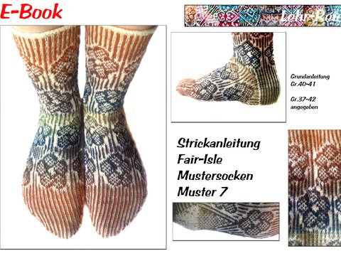Strickanleitung für Fair Isle Mustersocken 7