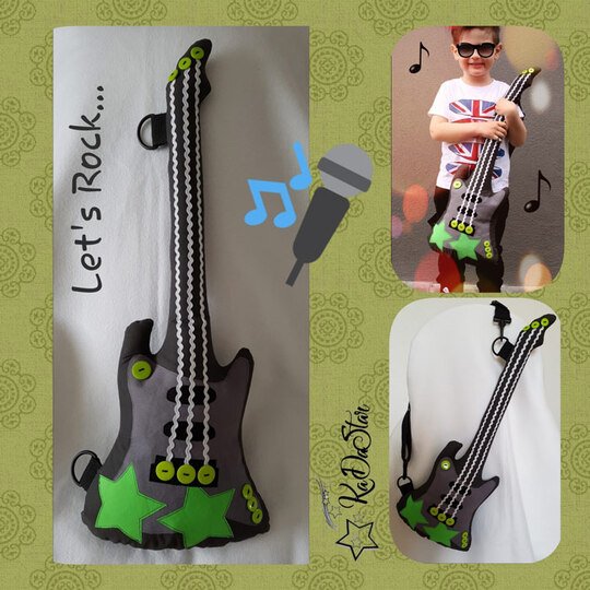 Nähgitarre ~ Gitarre nähen ~ Schnittmuster und Nähanleitung