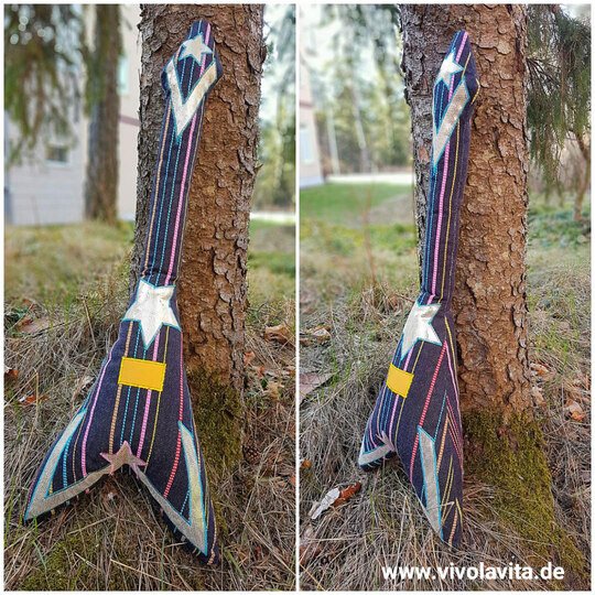 Nähgitarre ~ Gitarre nähen ~ Schnittmuster und Nähanleitung