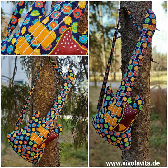 Nähgitarre ~ Gitarre nähen ~ Schnittmuster und Nähanleitung