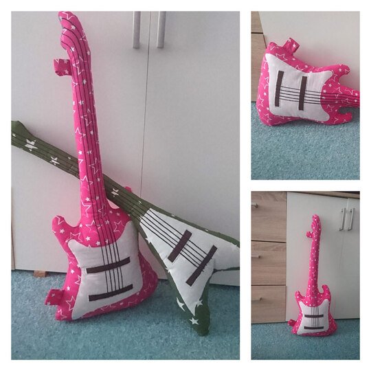 Nähgitarre ~ Gitarre nähen ~ Schnittmuster und Nähanleitung