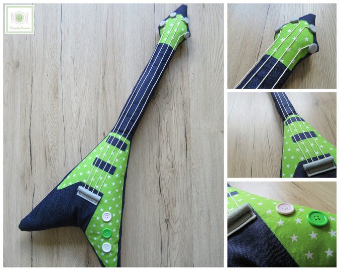 Nähgitarre ~ Gitarre nähen ~ Schnittmuster und Nähanleitung