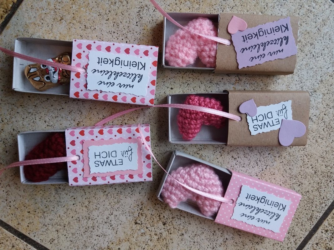 Bastelanleitung: eine klitzekleine Kleinigkeit in der Zündholzschachtel