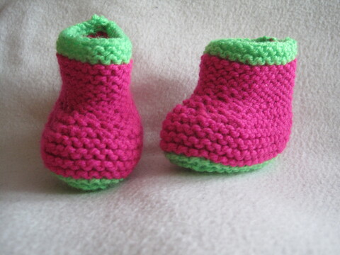 Strickanleitung Babyschuhe ohne Nadelspiel - Sohlenlänge 10 cm - ideal für Anfänger