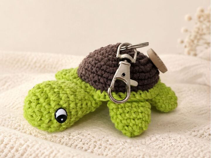Crochet pattern turtle keychain amigurumi