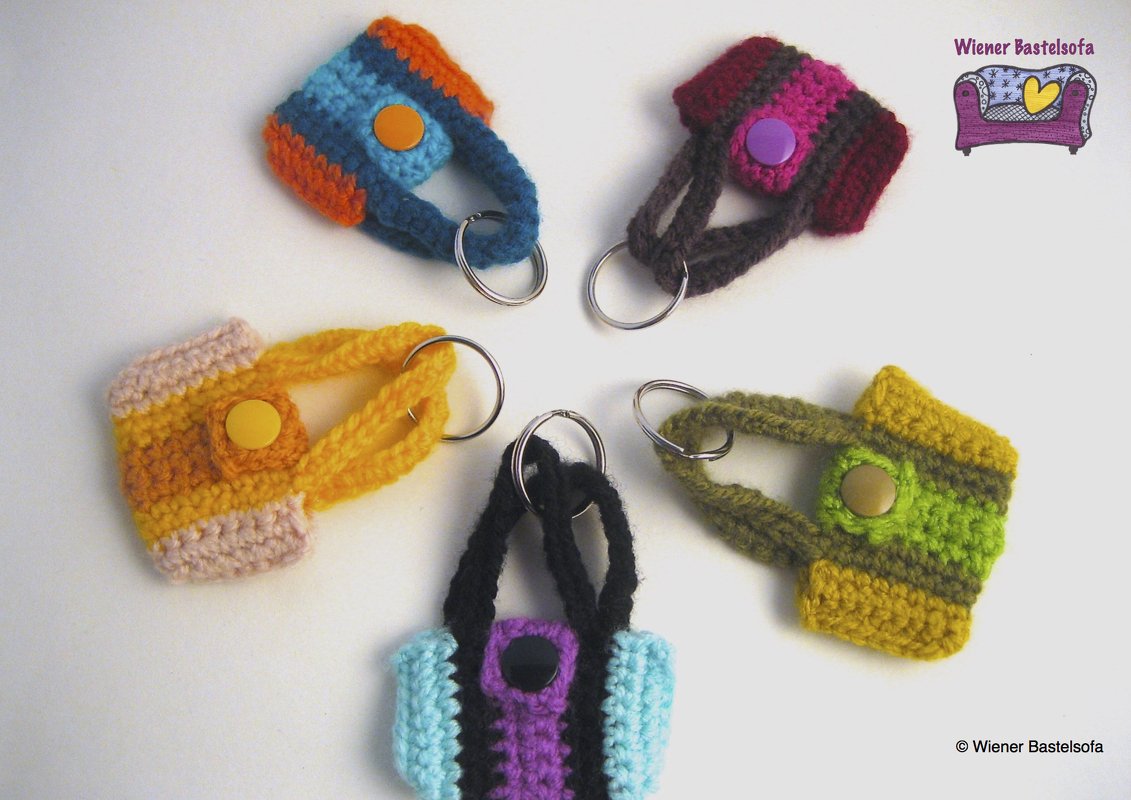 Täschchen „Badetasche“ für Einkaufschip, Schlüsselanhänger, Taschenbaumler - Bild 2