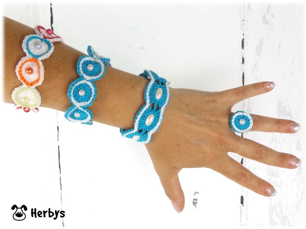 Häkelanleitung Schmuckset "Perlenkreis"