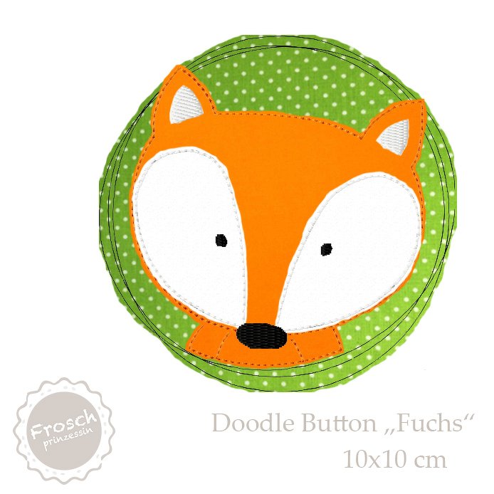 Fuchs, Doodle Button, 10x10 cm - Bild 2