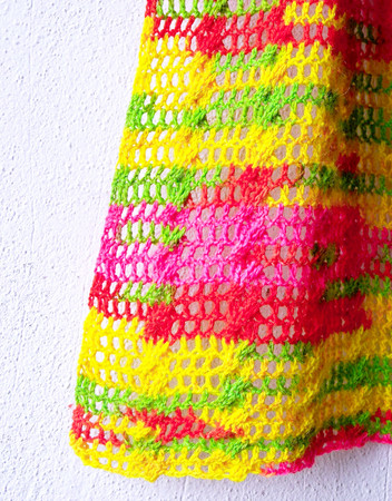 Cabled Scarf crochet pattern "Fluorescence", cables and mesh
