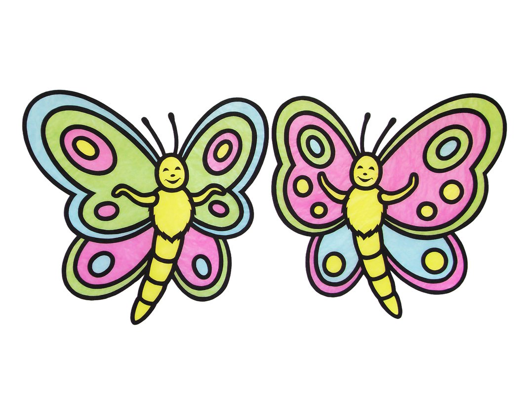 Fensterbild – Tanzende Schmetterlinge – Bastelvorlagen mit Anleitung