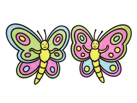 Fensterbild – Tanzende Schmetterlinge – Bastelvorlagen mit Anleitung