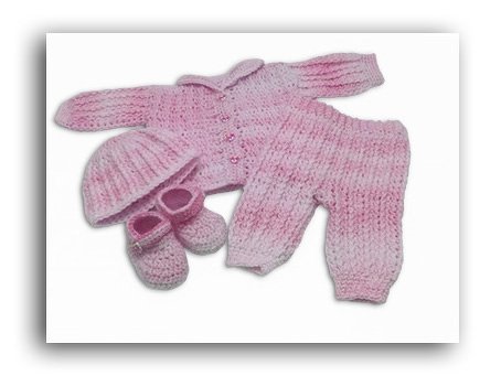 Häkelanleitung - Baby-Garnitur  0-3 Monate - Bild 4