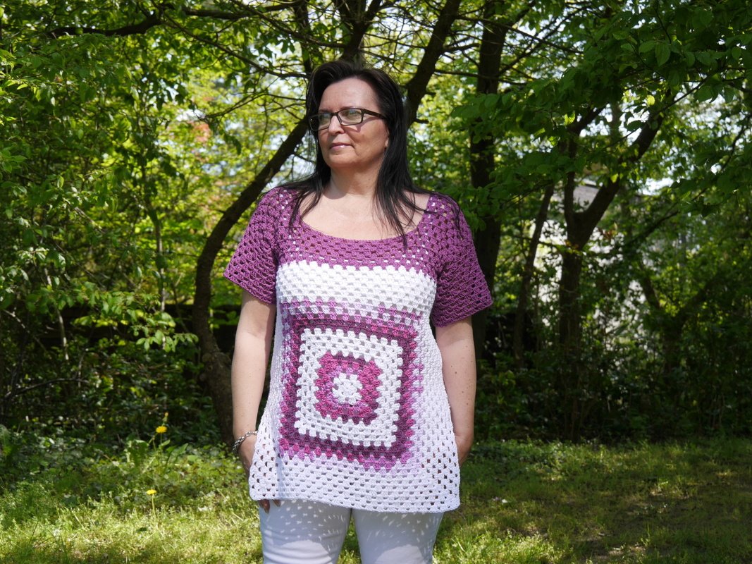 H&auml;kelanleitung Sommertunika im Granny Style kann auf jede Gr&ouml;&szlig;e leicht angepasst werden - Bild 2