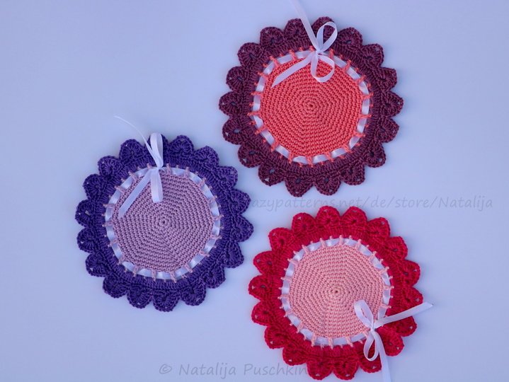 Praktische Tassenuntersetzer - Häkelanleitung für Wollreste