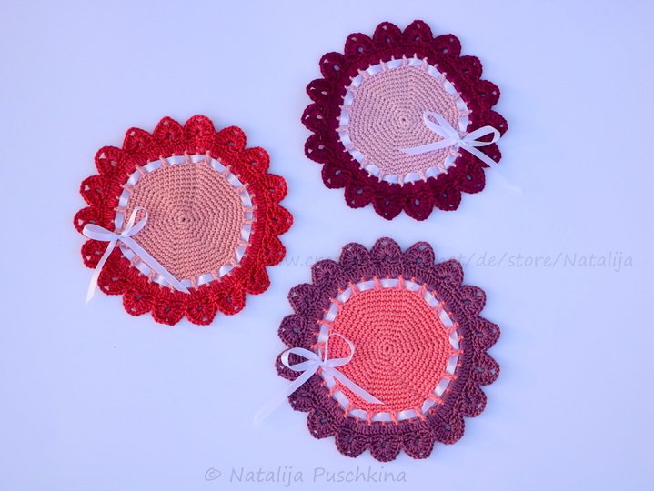 Praktische Tassenuntersetzer - Häkelanleitung für Wollreste