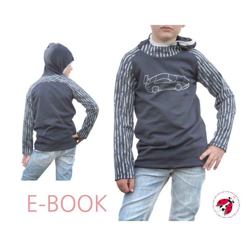 "SMART-HOODIE" Kapuzenpulli nähen Gr. 92-164 Schnittmuster &amp;Beamer