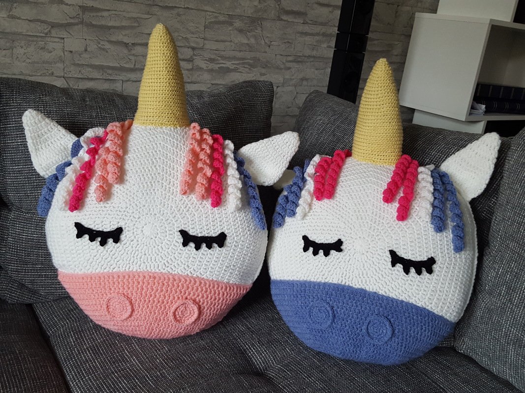 74 Häkelanleitung Kissen Einhorn Einhornkissen