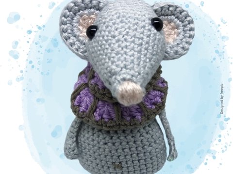 Häkelanleitung Milli, die modische Maus - Amigurumi