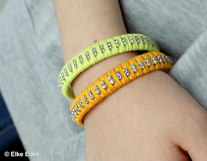 DIY Bangle Bracelet Pattern – Wrapped Bangles with Rhinestones