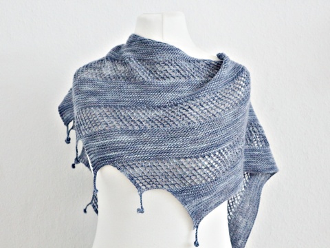 Knitting Pattern PDF Dragon Tail Shawl – Easy Textured Scarf with Bobbles