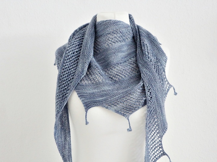 Knitting Pattern PDF Dragon Tail Shawl – Easy Textured Scarf with Bobbles