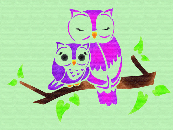 Cute Owl Stencil Motifs