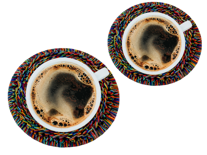 Crocheted coaster in Bosnian style