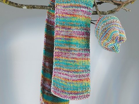 Strickanleitung Kindermütze & Schal "Feinstrumpf Color" 756137