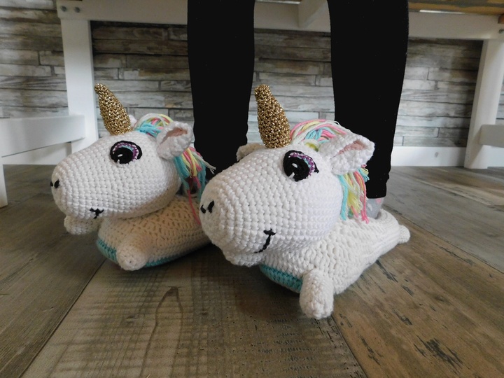 Häkelanleitung Einhornpuschen Gr. 24-35