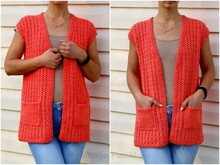 Weste - ein stylisches Element für jeden Tag, Häkelanleitung mit Häkelschrift in Gr. 32 bis 52+