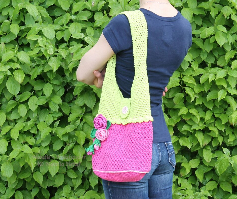 Sommer- &amp; Einkaufstasche "La vie en a Rose"