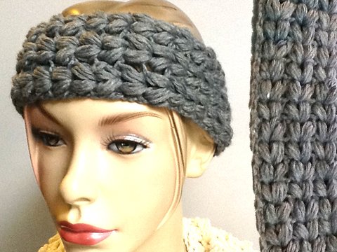 gehäkeltes Stirnband sieht aus wie gestrickt