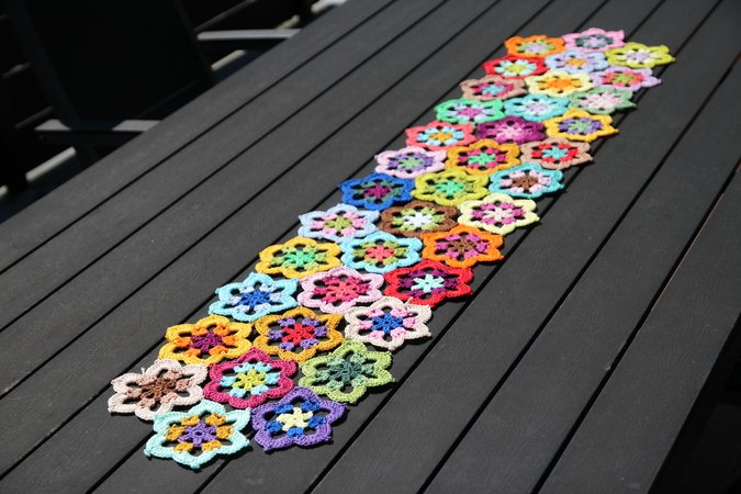 crochet pattern saucer, table runner "Mandala"