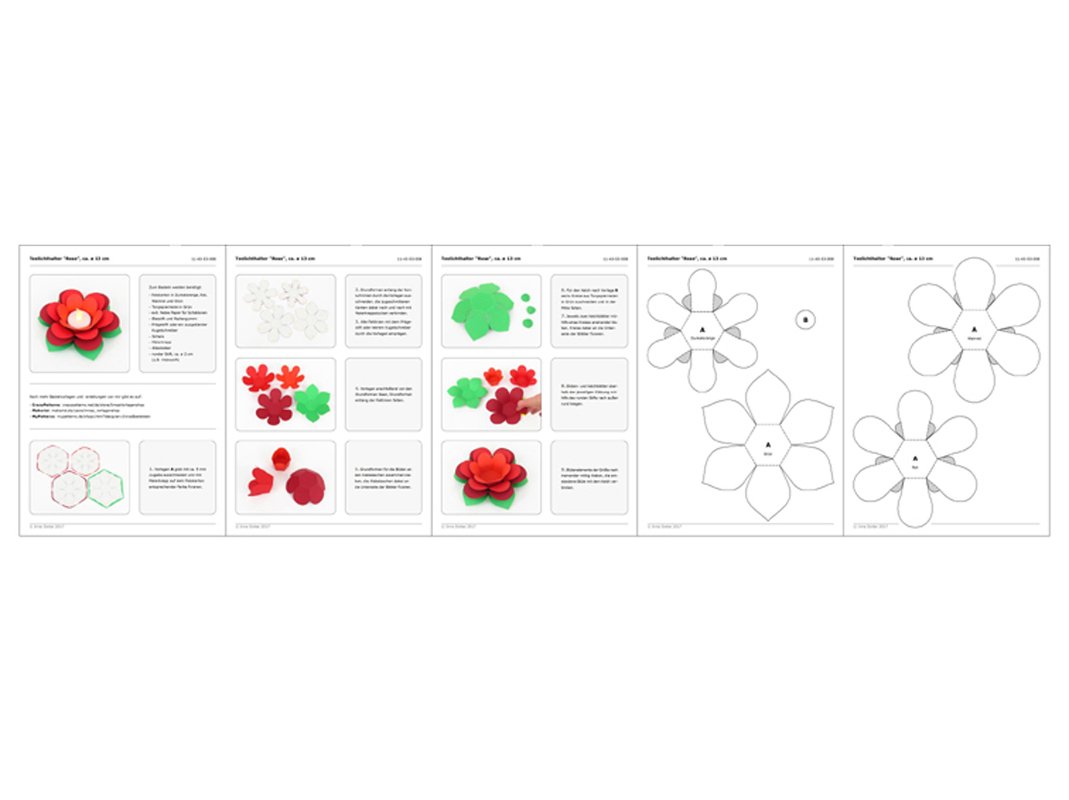 Teelichthalter – Rose – Bastelvorlagen mit Anleitung - Bild 7