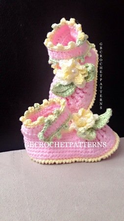 Crochet Pattern Baby Summer/spring shoes, Baby shower shoes, ballet shoes pattern