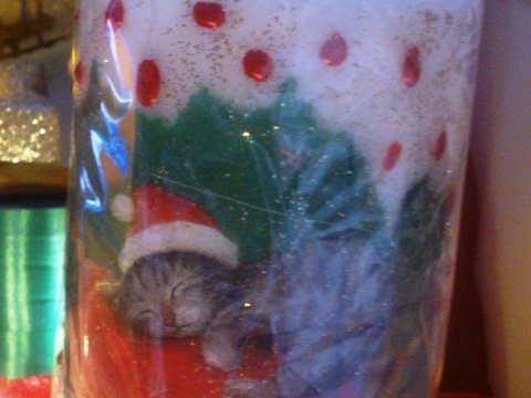 süße Weihnachtskerze