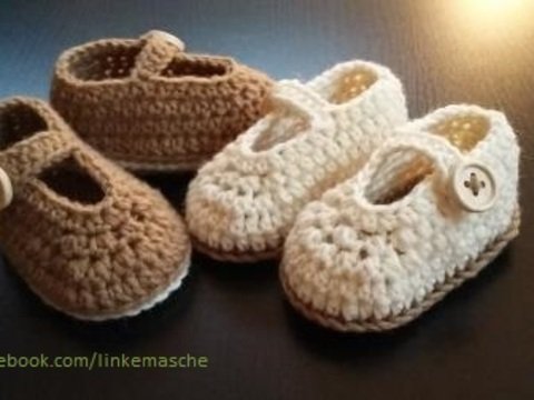 Häkelanleitung "Baby-Ballerinas" - verschiedene Varianten – in drei Größen 8-9 / 9-10 / 10-11cm