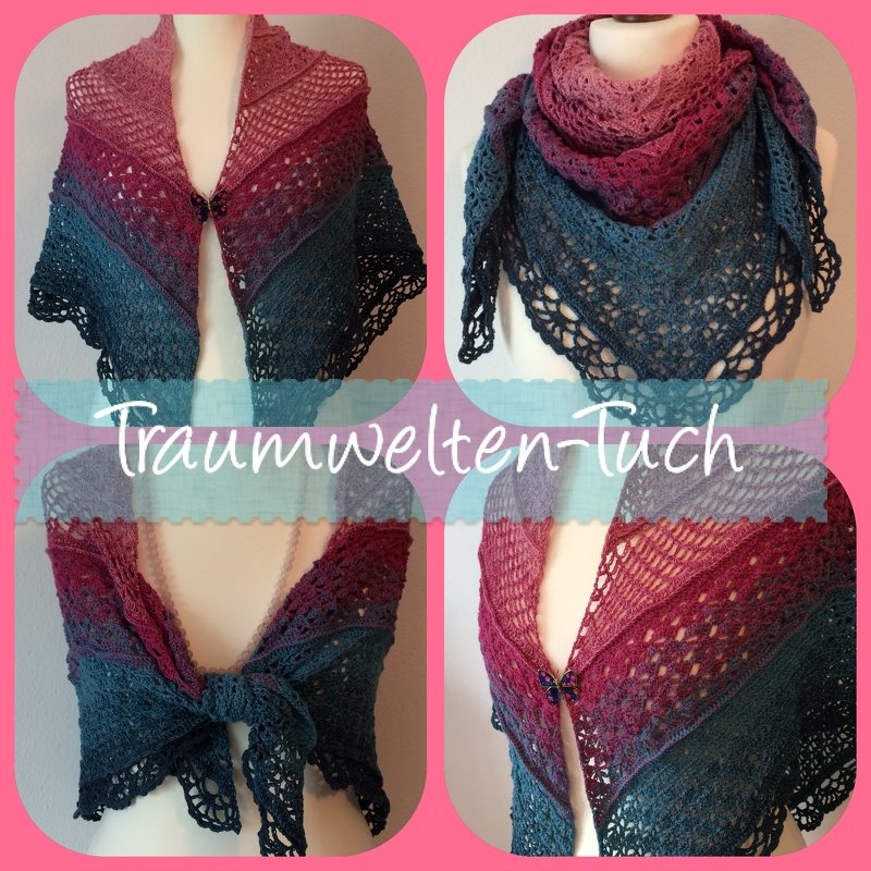Traumwelten - Häkeltuch im Mustermix - Bild 7
