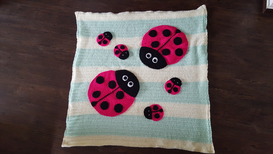 75 Häkelanleitung Babydecke Krabbeldecke Marienkäfer