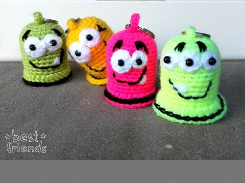 Monster-Anhänger, ansatzlos in einem Stück gehäkelt, Häkelanleitung